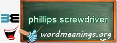 WordMeaning blackboard for phillips screwdriver